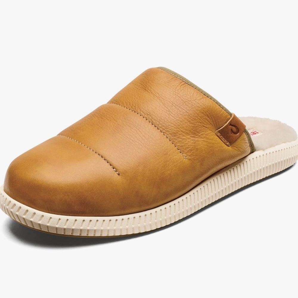 NWOT OluKai Mua ‘Ili Shearling Mule Slipper NWOT Size 10 Leather Cozy